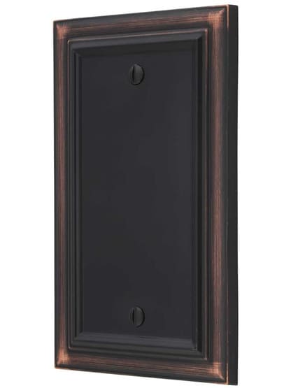 Georgian Single-Blank Cover Plate in Aged Bronze.